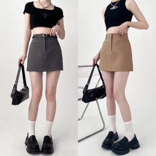 Theyourlooks ♡ พร้อมส่ง Simple mini skirt กระโปรงสั้น ทรงเอ 🪜🤎🍡 (TYL568)