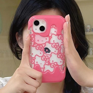 🎁ส่งของขวัญ🎁เคสไอโฟน 11 13 12 Pro Max สีชมพู hello kitty New เคส for ไอโฟน14 pro max soft case Iphone