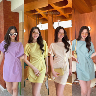 Linen dress 💜🩵☀️☁️(430฿ฟรีส่ง) งานผ้าลินิลต้องมาให้เข้ากับsummer ตัวนี้เป็นเดรสคอปาดผ้าลินิลเนื้อผ้าเบาใส่สบาย tshop