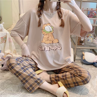 ชุดนอนผู้หญิง ชุดนอน ชุดนอนขายาว ชุดนอนแขนสั้นขายาว ชุดนอนแขนสั้น ชุดนอนการ์ตูน เซตชุดนอน ผ้านิ่มมาก คอตต้อน BL-0