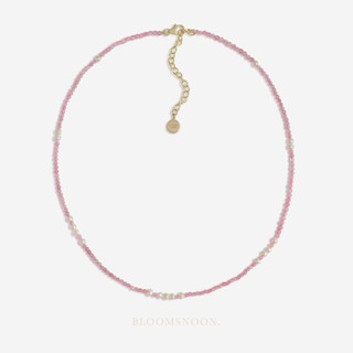 Bloomsnoon, Rasberry necklace สร้อยหินสลับมุก (18k gold plated)