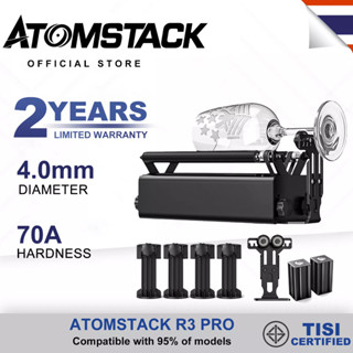 ATOMSTACK R3 Pro Roller Laser Engraver โมดูลแกะสลักลูกกลิ้งทรงกระบอก เข้ากันได้กับ 99% ของรุ่นในตลาด เพิ่มอุปกรณ์เสริมส่วนขยายฟรี