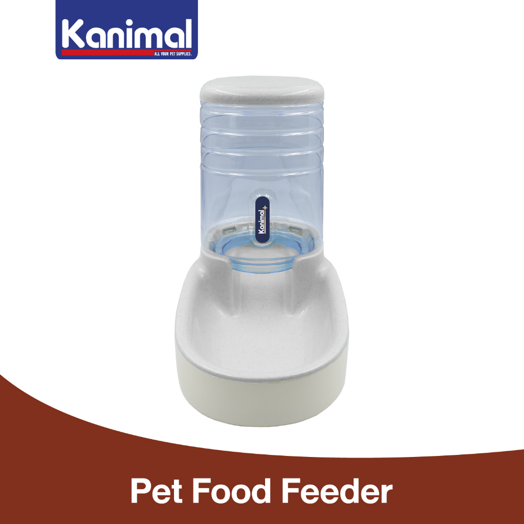 [104011] Kanimal Food Feeder ที่ให้อาหารอัตโนมัติ ชามอาหาร พร้อมฝาเปิด ยางกันลื่น สำหรับสุนัขและแมว ความจุ 3.8 ลิตร