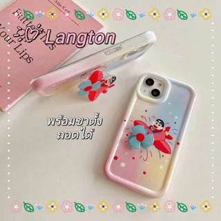 🌈Langton🌸ป้องกันการหล่น ขอบเต็ม หมุนได้ พร้อมอุปกรณ์เสริม iphone 11 14 pro max เครยอนชินจัง  case for iPhone 12 13