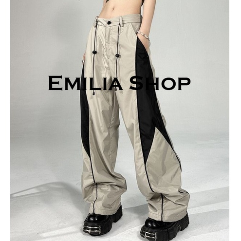 EMILIA SHOP กางเกงขายาว กางเกงเอวสูง ผู้หญิงสไตล์เกาหลี เสื้อผ้าแฟชั่นผู้หญิง y2k 2024 ใหม่ A23L0M6 0609