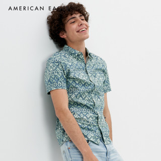 American Eagle Printed Button-Up Resort Shirt เสื้อเชิ้ต ผู้ชาย แขนสั้น (NMSH 015-5992-767)