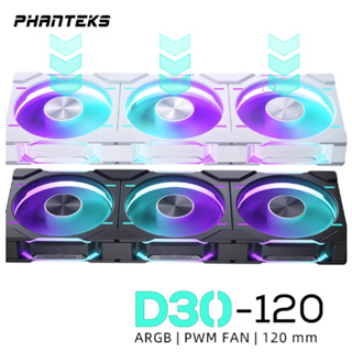 FAN PHANTEKS D30-120 DRGB 3 x FAN BLACK,REGULAR และ REVERSED