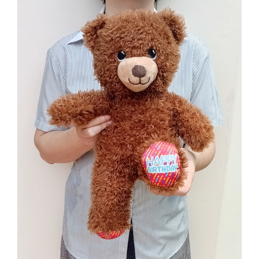 ตุ๊กตาหมีบิ้วอะแบร์ รุ่นปี 2019 Build A Bear Happy Birthday Brown Teddy Bear ขนาด 16 นิ้ว