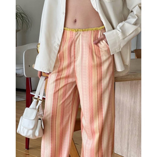 พร้อมส่ง Spriped trouser กางเกงขายาว สีสดใสมาก mely.boutique