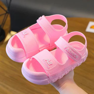 AB03 รองเท้าเด็กแบบรัดส้นยางPVC หุ้มนิ้วเท้ากันชน เสริมพื้นมีที่ติดตีนตุ๊กแก กันน้ำได้