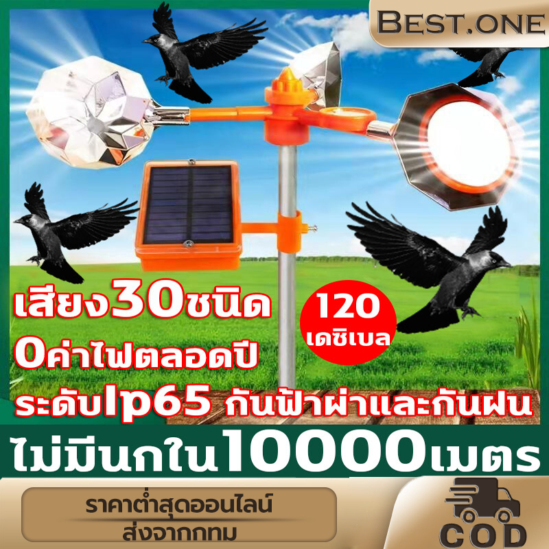เสียง30ชนิด📢 เครื่องไล่นก อัลตราโซนิคขับไล่นก กลางแจ้งพลังงานแสงอาทิตย์ กันน้ำ อัลตราโซนิก