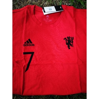 พร้อมส่งCR7เสื้อยืด​ ครบไซส์​ M,L, XL,2XLลิขสิทธิ์​แท้UK แมนยู​ สีแดง Manchester United adidas Cristiano Ronaldo T-Shirt