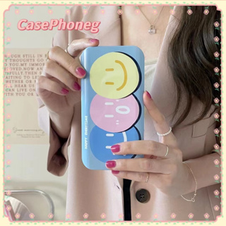 🍑CasePhoneg🍑ป้องกันการหล่น ลากขึ้นลากลง 11 14 pro max แบบเลื่อน ใบหน้าที่ยิ้ม หวานสวย สีฟ้า case for iPhone 12 13