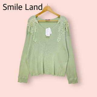 เสื้อ Smile Land ผ้านิตผ้าร่องอย่างดี ไซด์ -  5L   อก 58+ ยาว 28 นิ้ว  เสื้อทรงสวยน่ารักมาก แต่งลูกไม้สวย สีสวยมาก  ผ้าด