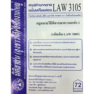 สรุปคำบรรยาย LAW3105 (LAW 3005) กฎหมายวิธีพิจารณาความแพ่ง 1