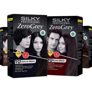 น้ำยาโกรกผมหงอกSILKY  GIRLปิดผมขาวได้สนิท 100%พร้อมบำรุงเส้นผม ไม่แสบหนังศรีษะ สีผมเงางาม ดูเป็นธรรมชาติ มี ฮาลาล