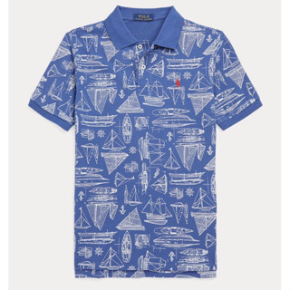 Ralph Lauren sailboat-print cotton mesh polo