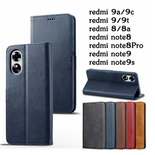 เคสฝาพับหนัง เคสมีแม่เหล สำหรับ redmi 9a 9c redmi 9 9t/redmi 8/redmi 8a/redmi note8 pro/note9/note9s เคสฝาพับ เคสเปิดปิด