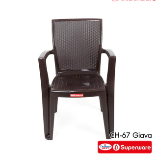 Srithai Superware เก้าอี้พลาสติก มีพนักพิง และที่เท้าแขน ที่นั่ง สำหรับสนาม นั่งเล่น ห้องอาหาร รุ่น CH-67 GIAVA -2 สี