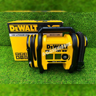 DEWALT ปั๊มลมไร้สาย รุ่น DCC018N 12 V (ไม่รวมแบตเตอรี่และแท่นชาร์จ) พร้อมไฟ LED หัวเติมลม 3 หัว ปั๊มลมพกพา จอป็นดิจิตอล