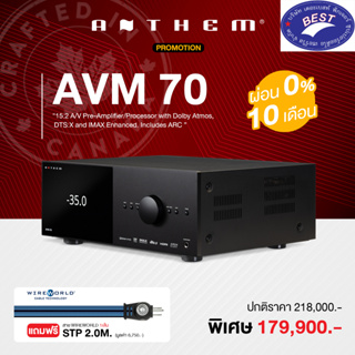 Anthem AVM 70 processor with 15.2-channel processing, Dolby Atmos®, Wi-Fi®, Bluetooth®, and Apple AirPlay® 2