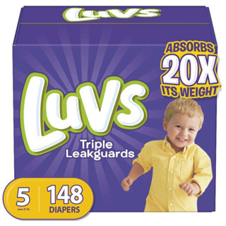 Luvs : LUVS5-148* ผ้าอ้อมสำเร็จรูป Ultra Leakguards Disposable Baby Diapers Size 5, 148 Count