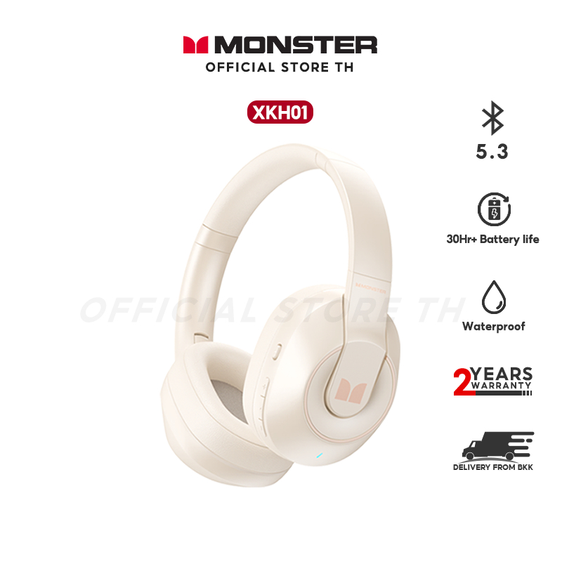 Monster XKH01หูฟังบลูทูธแฟชั่น BT5.3หูฟังไร้สายพับชุดหูฟังสเตอริโอไฮไฟ Super Bass เคสระบายความร้อน Fast และสวมใส่เป็นเวล