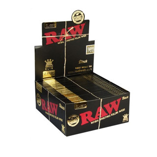 ยกกล่อง ของแท้100% ส่งไว RAW Classic Black KSS (King Size Slim) 50 ชิ้น/กล่องกระดาษ raw กระดาษโรล Raw Rolling Paper