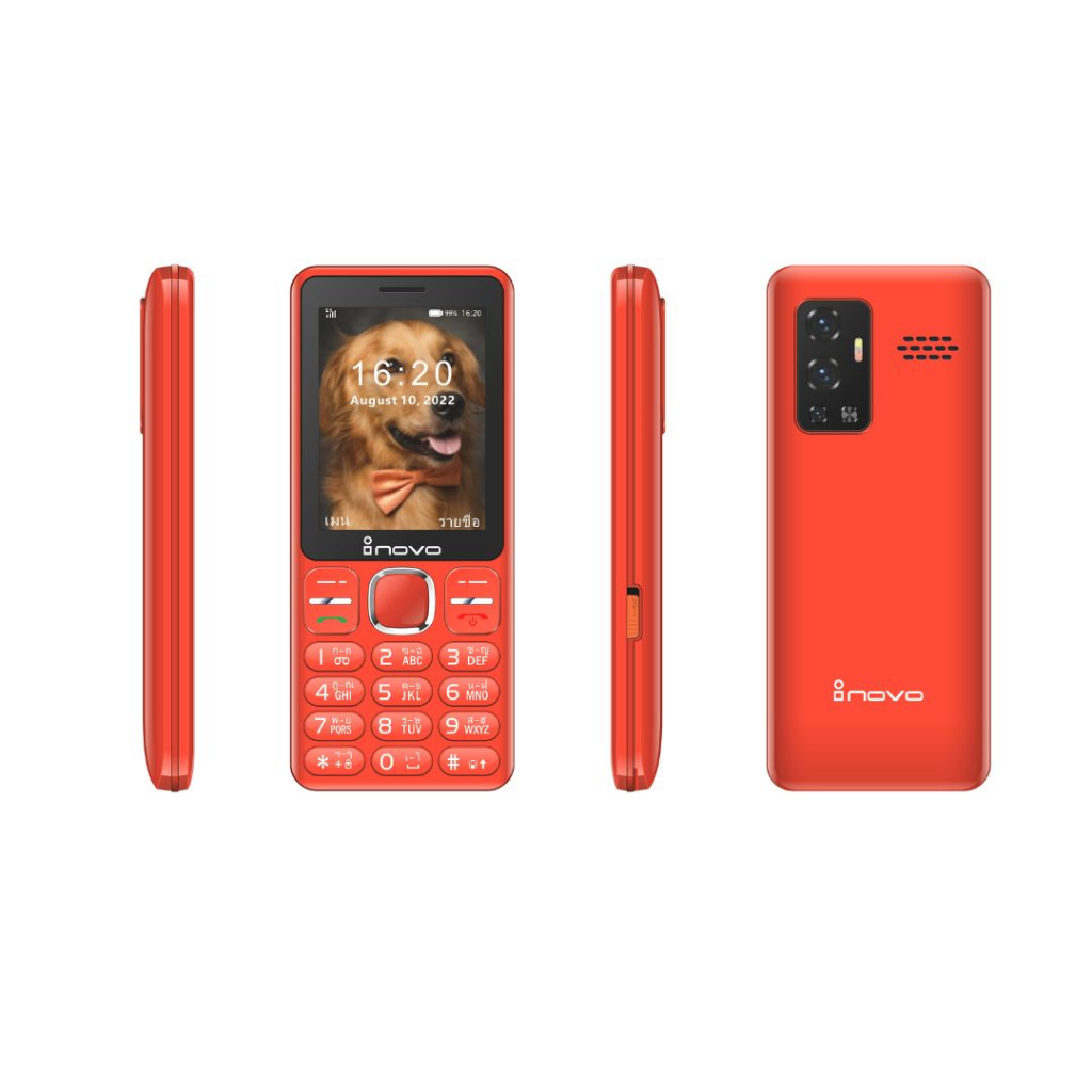 inovo โทรศัพท์ปุ่มกด 99 Dog จอกว้าง ปุ่มใหญ่ มีสวิทช์ไฟฉาย ระบบ Dual SIM (2 ซิม) จอกว้าง 2.9 นิ้ว รองรับ 3G/4G พร้อมประก
