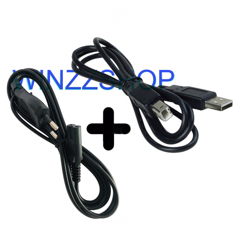 แพคคู่สาย Usb Printer และสายไฟ AC Power Printer Inkjet(สำหรับเครื่องปริ้นเตอร์ CANON,EPSON)สายแท้หนา