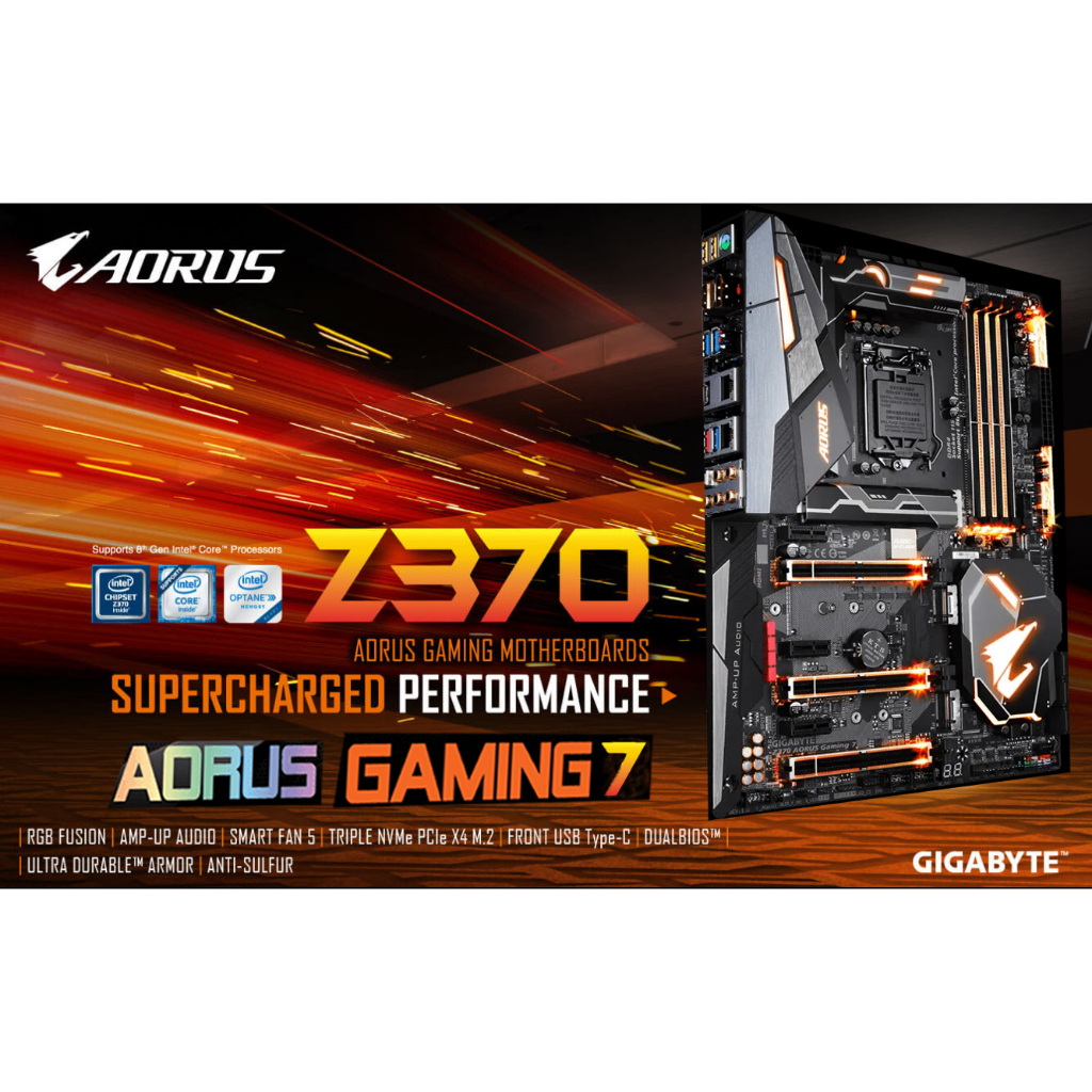 Mainboard INTEL GIGABYTE Z370 AORUS GAMING 7 (Socket 1151V2) มือสอง พร้อมส่ง แพ็คดีมาก!!! [[[แถมถ่าน