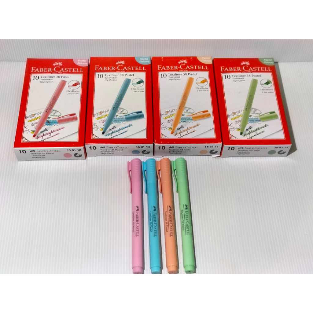 ปากกา ไฮไลท์ faber สีพาสเทล 1 ด้าม Faber Castell Textliner 38 Pastel ปากกาเน้นข้อความ