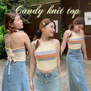 Candy knit top เสื้อคล้องคอ ไหมพรมถัก