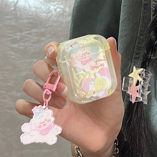 เคสแอร์พอด 3 Case Airpods 3 pro2 case การ์ตูน สุนัขสีขาวตัวน้อย พร้อมจี้ เคส Airpod 3 pro2 case เคส Airpod 1 gen2 case