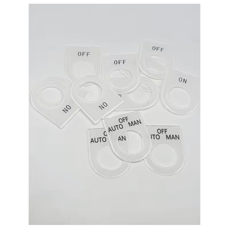 🇹🇭✅📌พร้อมส่ง 22 ป้ายเนมเพลท ตู้คอนโทรล Name plate✅   22mm on ,off ,stop, start ,auto auto off man,T,