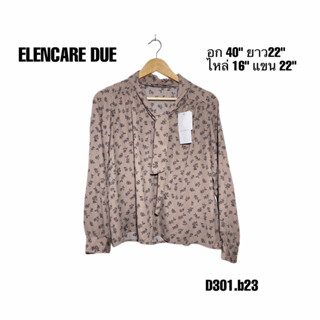 ใหม่ป้ายห้อย เสื้อผ้าชีฟองลายดอกไม้ ELENCARE DUE อก 40 ยาว 22 D301.b23