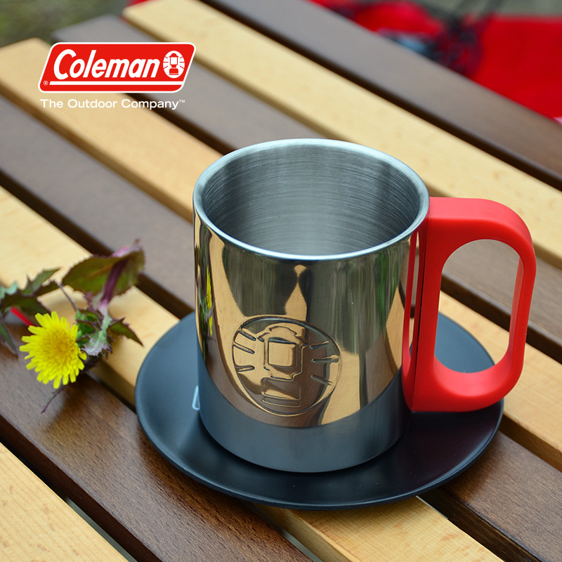 แก้ว Coleman Double Stainless Mug ความจุ 200 ML. ใส่น้ำร้อนได้ ออกแบบมาให้จับได้โดยไม่ร้อน
