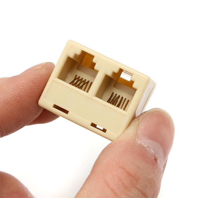 ข้อต่อโทรศัพท์ เข้า 1 ออก 2 ตัวเมีย 6P4C RJ11 Telephone Splitter  1 to 2 Female RJ11 Telephone Phone Jack Line