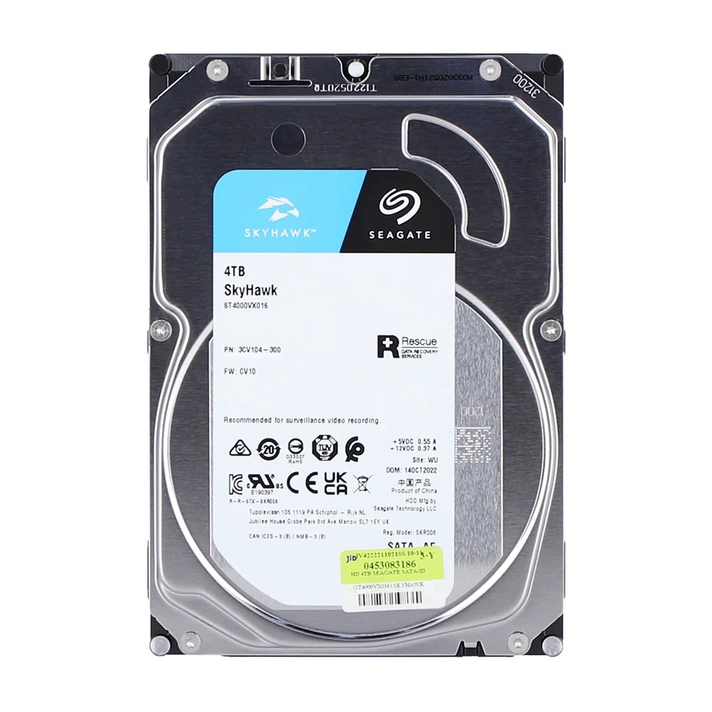 SEAGATE 4 TB HDD ฮาร์ดดิส CCTV SKYHAWK (5900RPM, 256MB, SATA-3, ST4000VX016) สำหรับงานกล้องวงจรปิด B