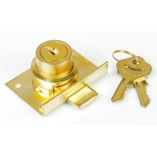 [พร้อมน๊อต] กุญแจลิ้นชัก Crown #1 [กุญแจสีทอง กุญแจเก๊ะ กุญแจเฟอร์นิเจอร์ Drawer Lock Cabinet Lock กุญแจตู้]