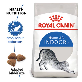 Royal Canin Indoor adult โรยัลคานิน สูตรแมวเลี้ยงในบ้าน ลดกลิ่นมูล กำจัดก้อนขน ขนาด 2kg