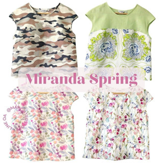 🌺 (NEW! สีใหม่ 4 ลายน้า) Miranda Spring 🌼 เสื้อลินินแขนเลย ทรงคอกลม หลังเรียบ รุ่นฮิตของร้าน!