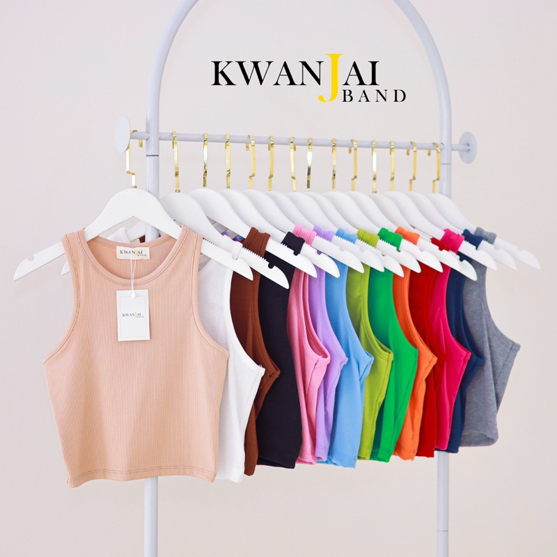 เสื้อกล้ามครอป เสื้อกล้ามผู้หญิง งานป้าย Kwanjai.band