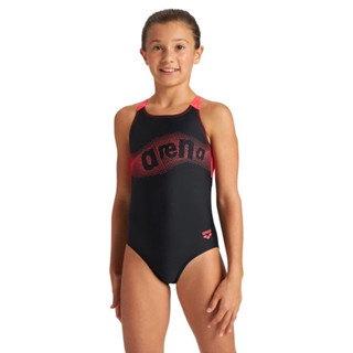 พร้อมส่ง🏊🏻‍♀️ชุดว่ายน้ำเด็กหญิง Arena Youth Girls Wakes Jr Swim Pro Back One Piece Swimsuit - Black/Fluro Red