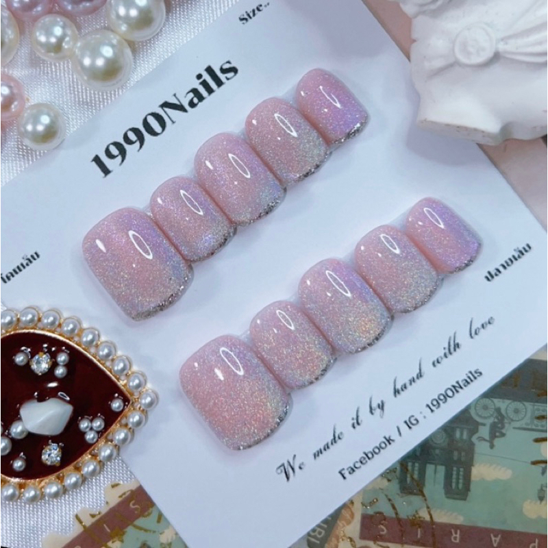 เล็บปลอมสำเร็จรูปพร้อมส่ง เล็บเจลแท้ เล็บเจลสีลูกแก้ว (เล็บมือ-เล็บเท้า) ฟรีกาว-ตะไบ-แผ่นเช็ดเล็บ
