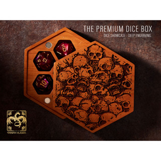 The Skull Dice Box CHERRY WOOD | Premium DnD Dice Box | D&amp;D Dice Box | Dice Vault | Dice Storage Tray for MTG RPG Gaming