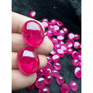 lab pink sapphire 10x12mm 2 pieces