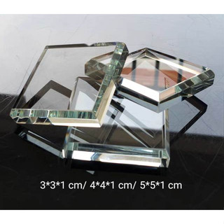 ฐานแก้วสำหรับโชว์หินแร่ โมเดลตุ๊กตา​ พระเครื่อง แท่นวางอะคริลิค acrylic base/beveled acrylic mineral display