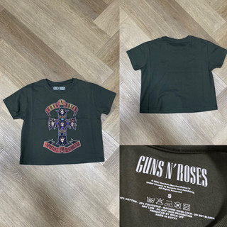 เสื้อวง croptop Gun N roses ของแท้100%