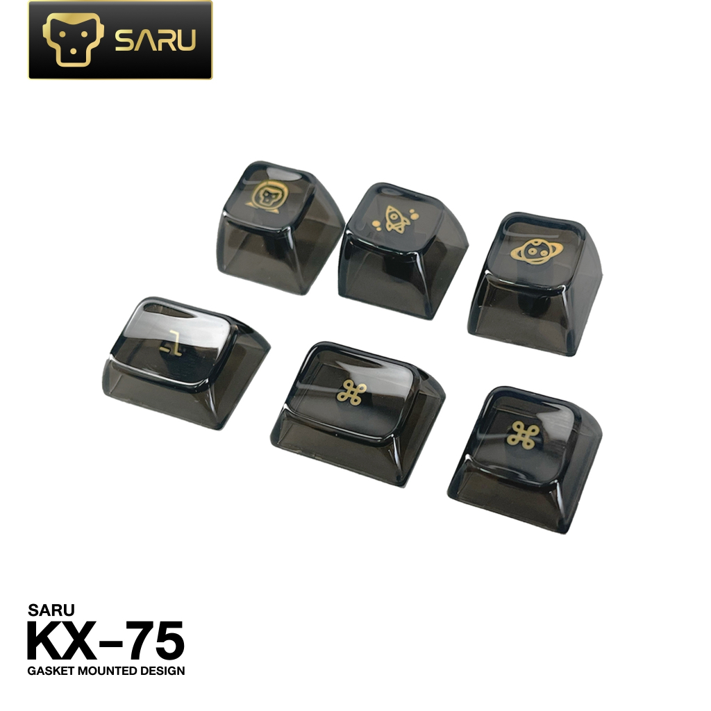 [รับประกัน 1 ปี] EGA SARU คีย์บอร์ดเกมมิ่ง KX-75 Cosmic Smoke พร้อม Gateron Pro Yellow คีย์แคป KDA Profile สีใส